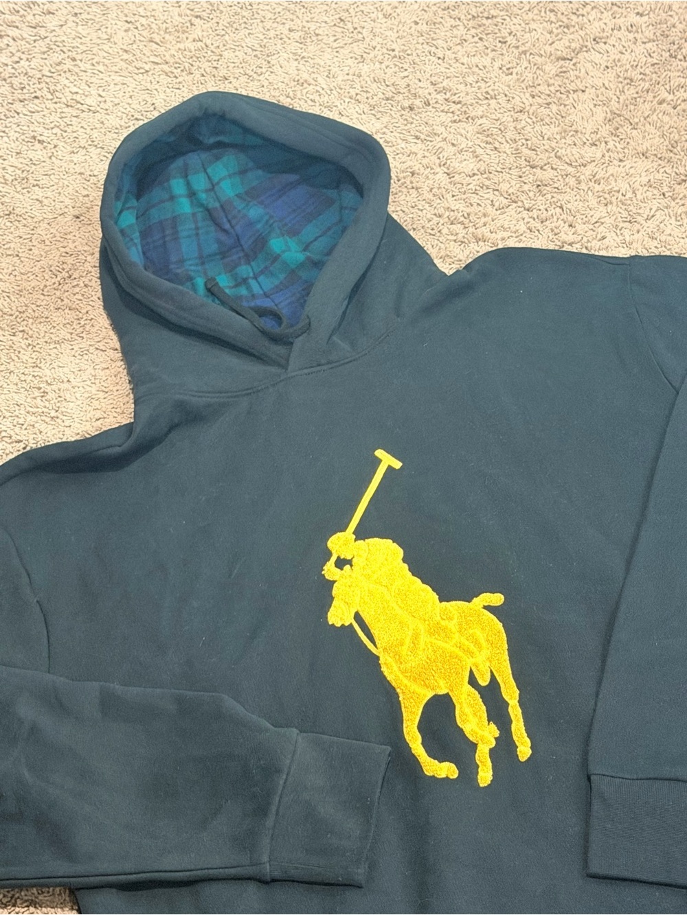 Polo Ralph Lauren Black Gold Chenille Big Pony Fleece Hoodie Men's 2XB NWOT